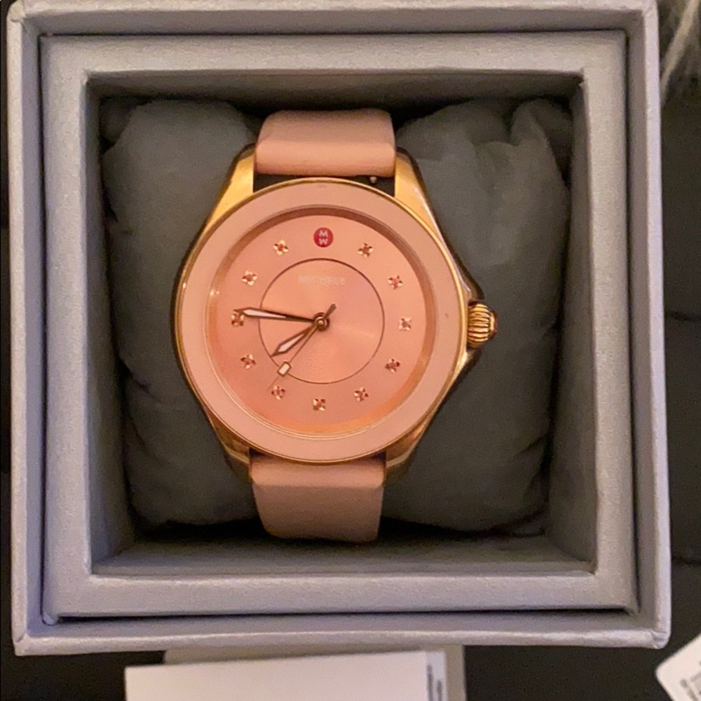 Michele Pink Silicone Watch